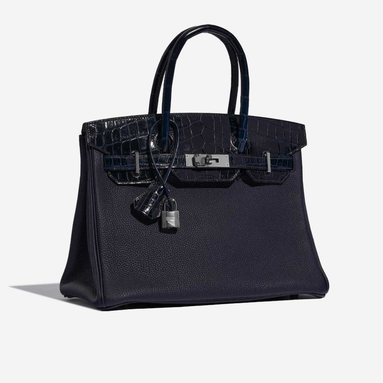 TÚI Hermès Birkin Touch 30 Togo Niloticus Crocodile Shiny Blue Nuit Blue Baltique