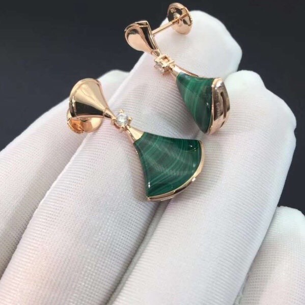 BÔNG TAI BVLGARI DIVAS DREAM MALACHITE AND DIAMOND ROSE GOLD 18K