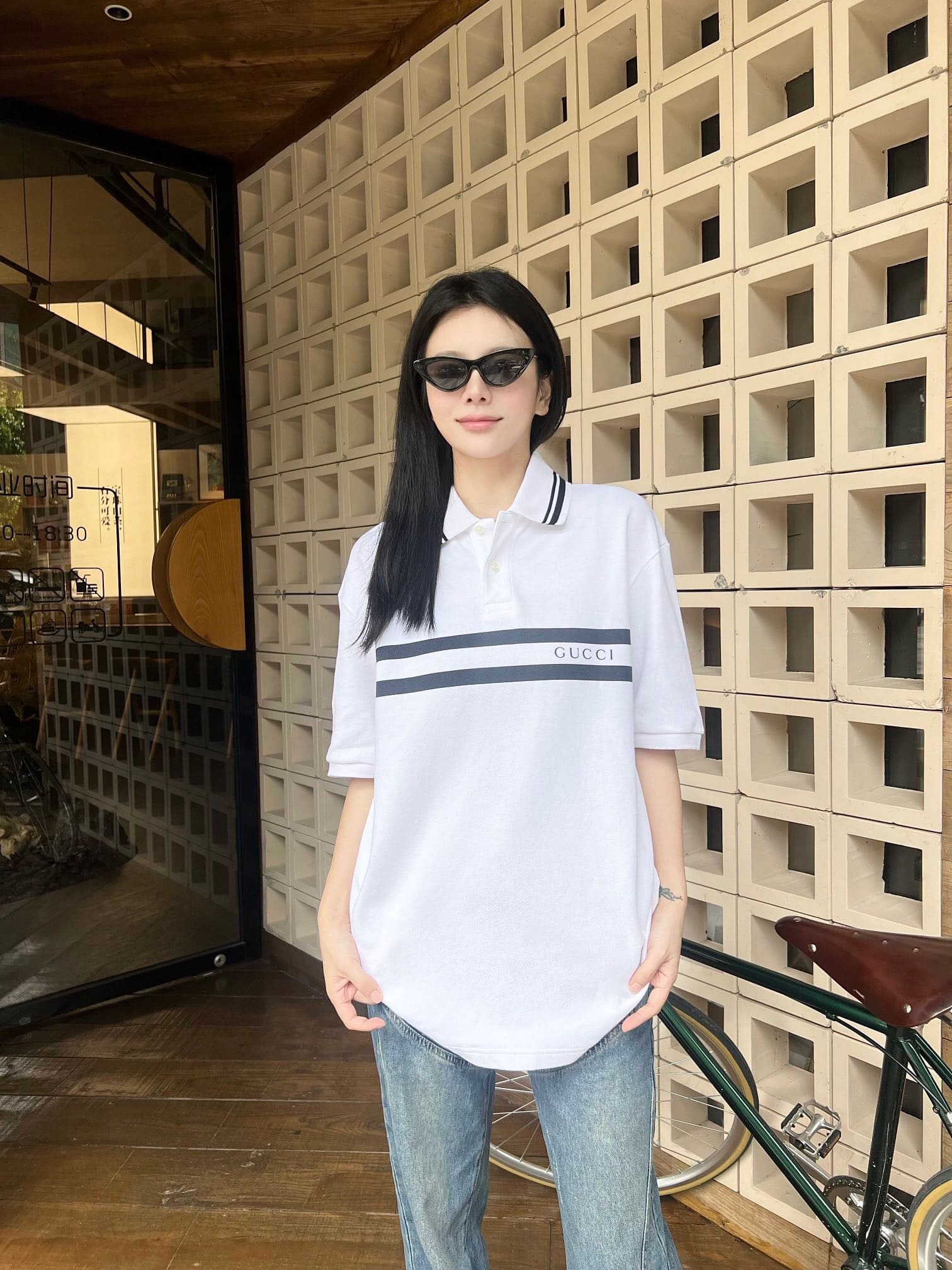 ÁO GUCCI GG POLO SHIRT MÀU TRẮNG UNISEX