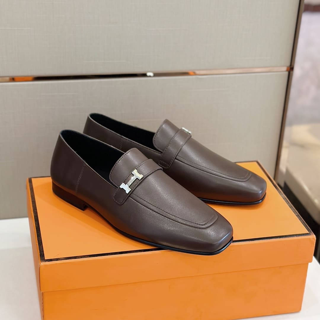 GIÀY HERMES GIOVANNI LOAFER BROWN AAA
