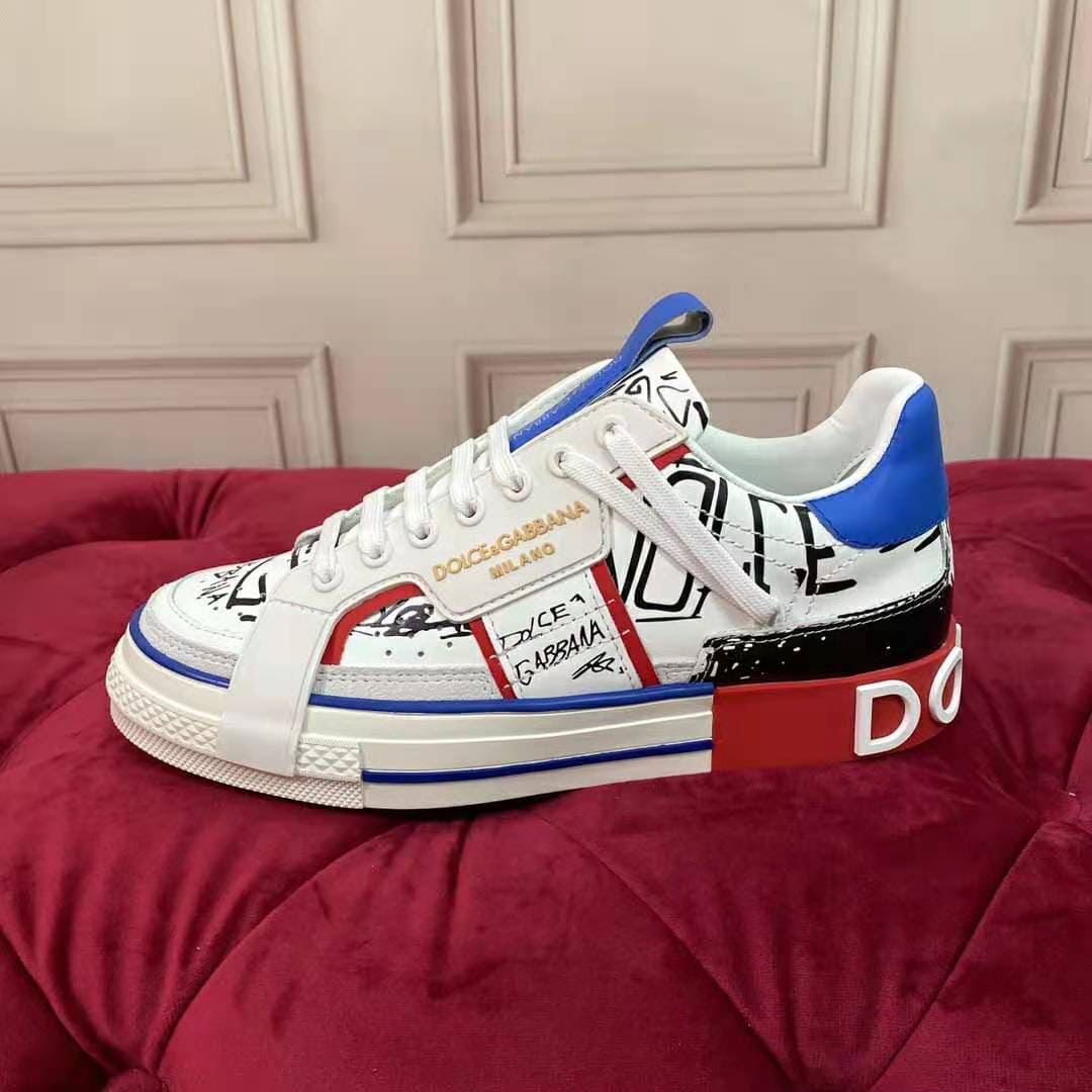 GIÀY DOLCE & GABBANA Graffiti-Print Calfskin Custom 2.Zero
