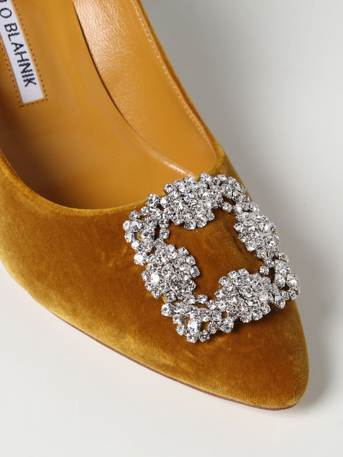 GIÀY MANOLO BLAHNIK Yellow suede high heel shoes