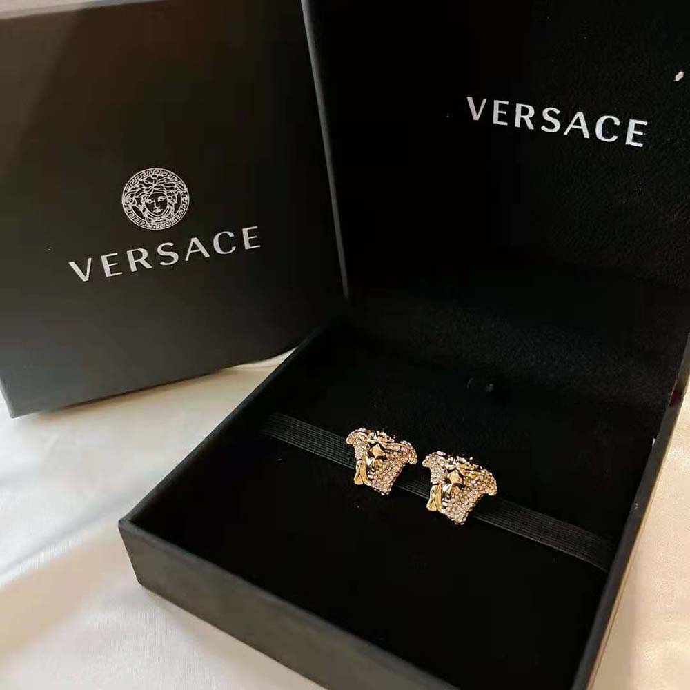 BÔNG TAI Versace Women Palazzo Dia Crystal Earrings-Gold