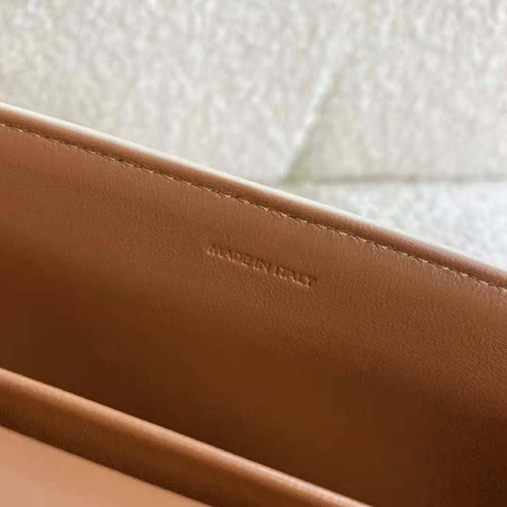 TÚI Celine Women Triomphe Shoulder Bag in Triomphe Canvas and Calfksin-White