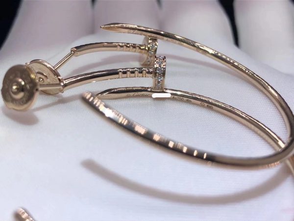 Bông tai Cartier Juste Un Clou kim cương dạng vòng lớn vàng hồng 18K