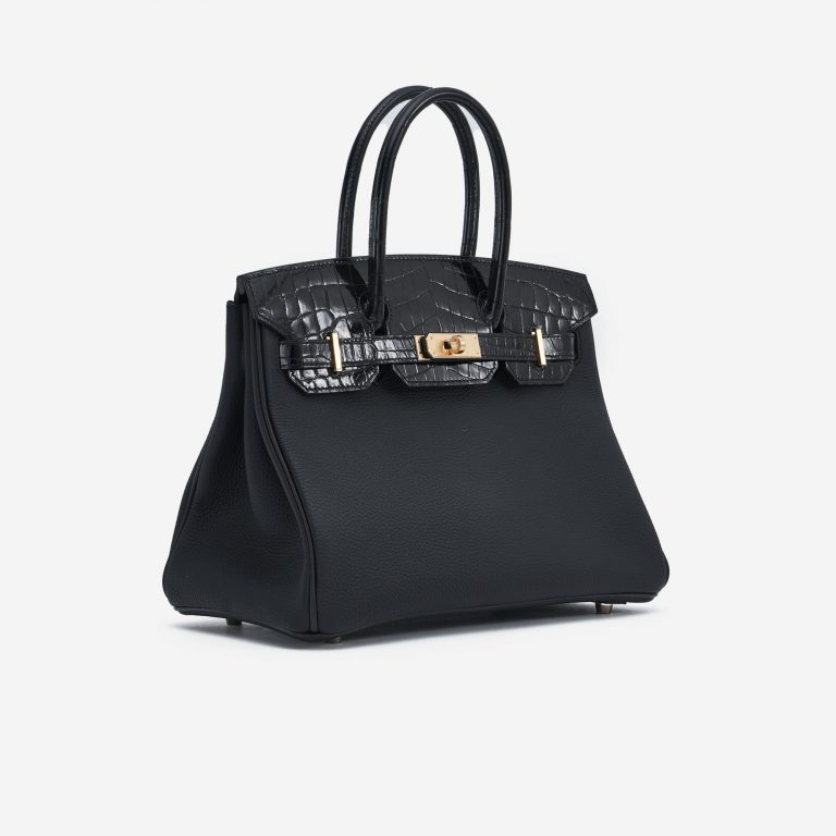 TÚI Hermès Birkin Touch 30 Niloticus Togo Black Gold Buckle khóa vàng