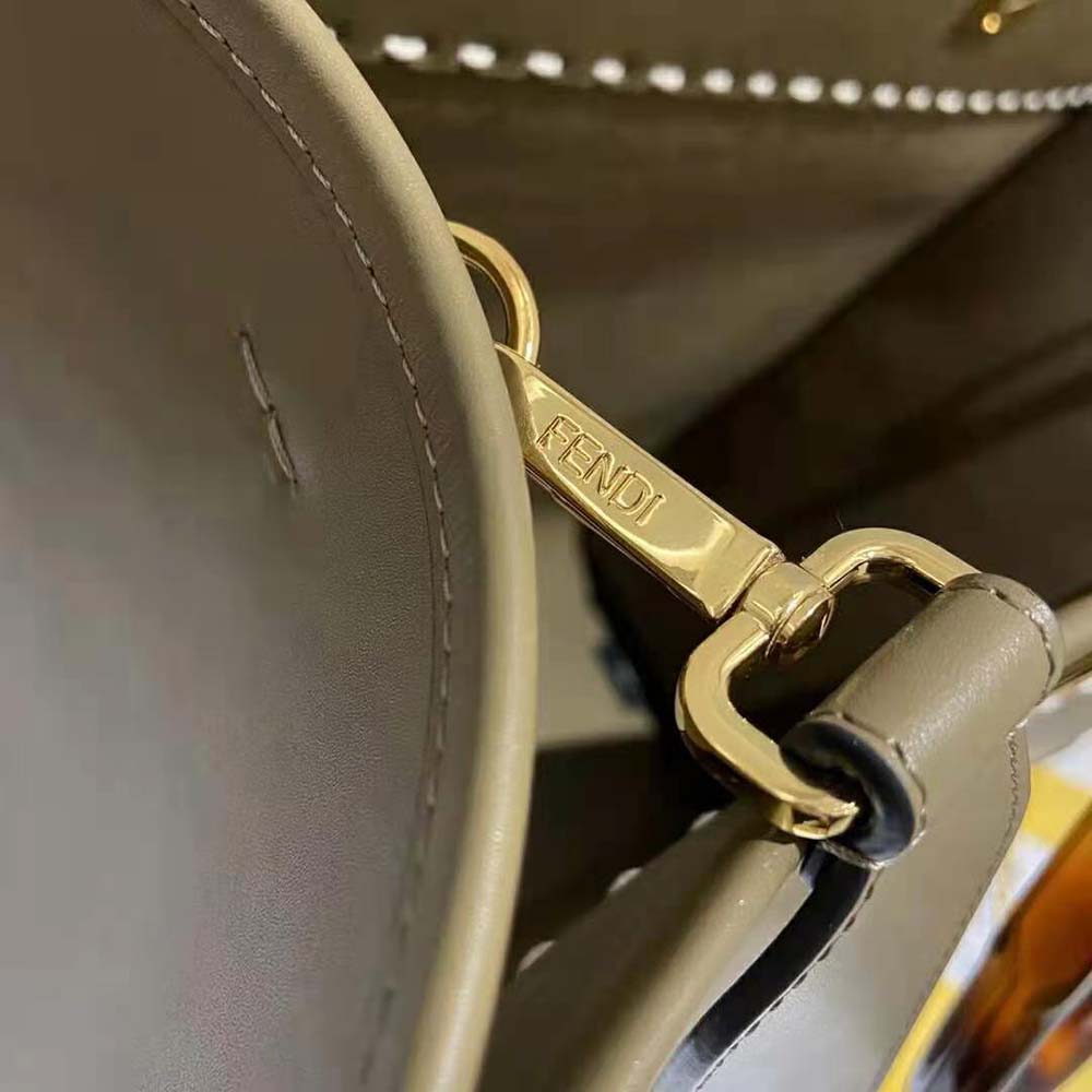 TÚI Fendi Women Sunshine Medium Gray Leather and Elaphe Shopper