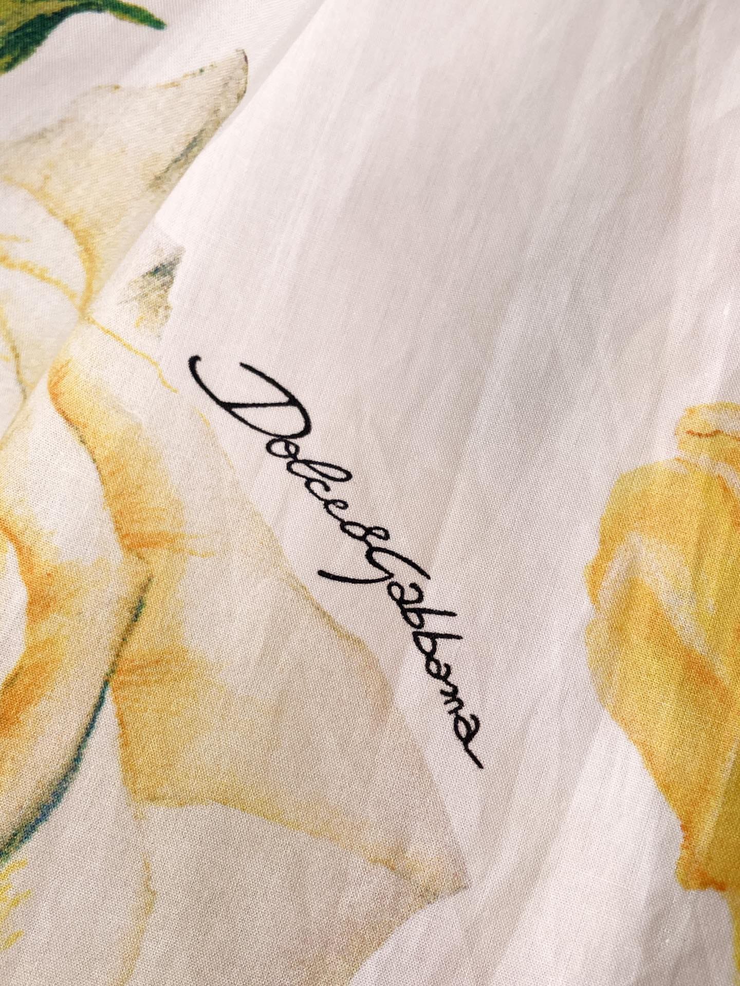 VÁY DOLCE & GABBANA GREEN YELLOW FLORAL PRINT MIDI DRESS High Classy