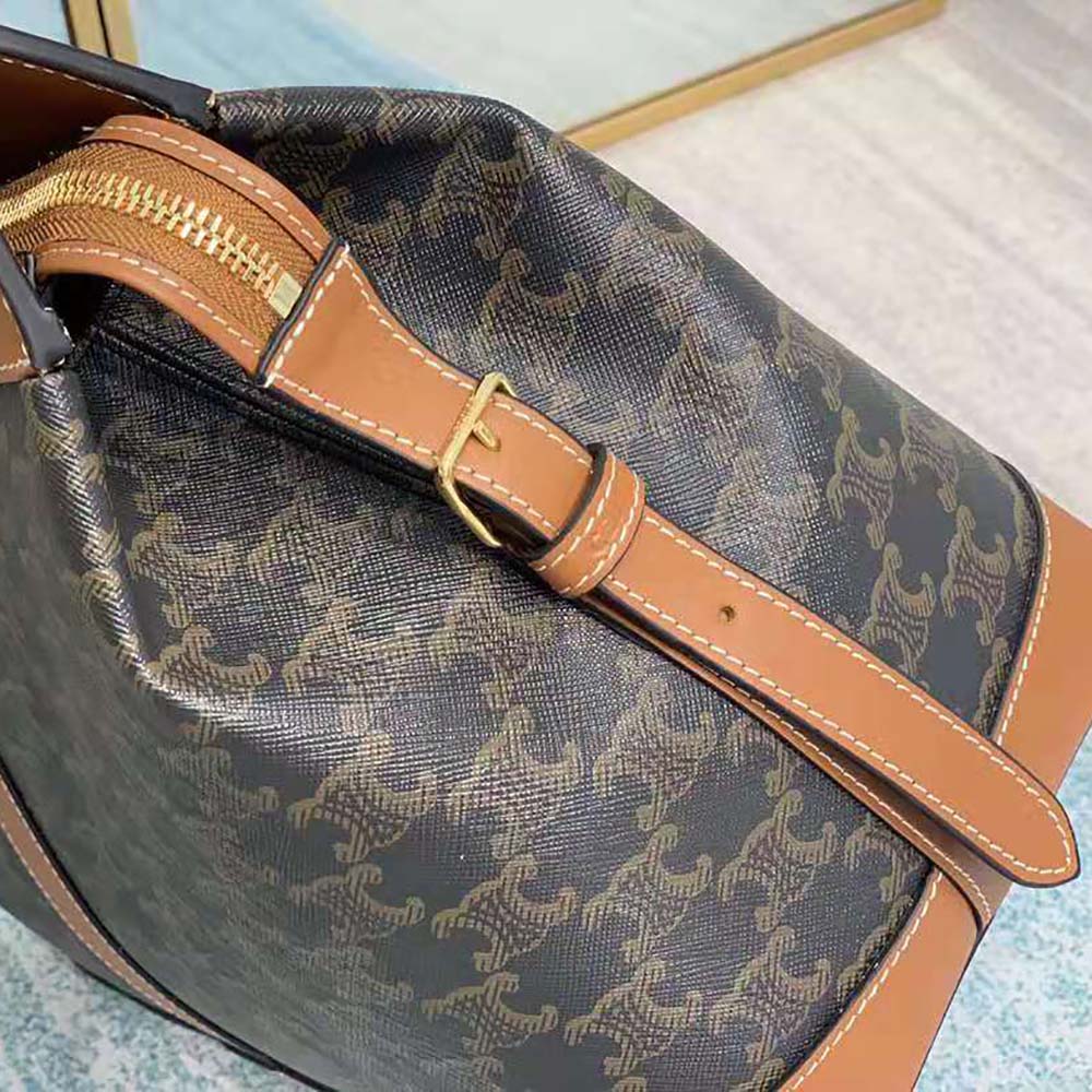 TÚI Celine Women Medium Cabas DE France Bag in Triomphe Canvas and Calfskin