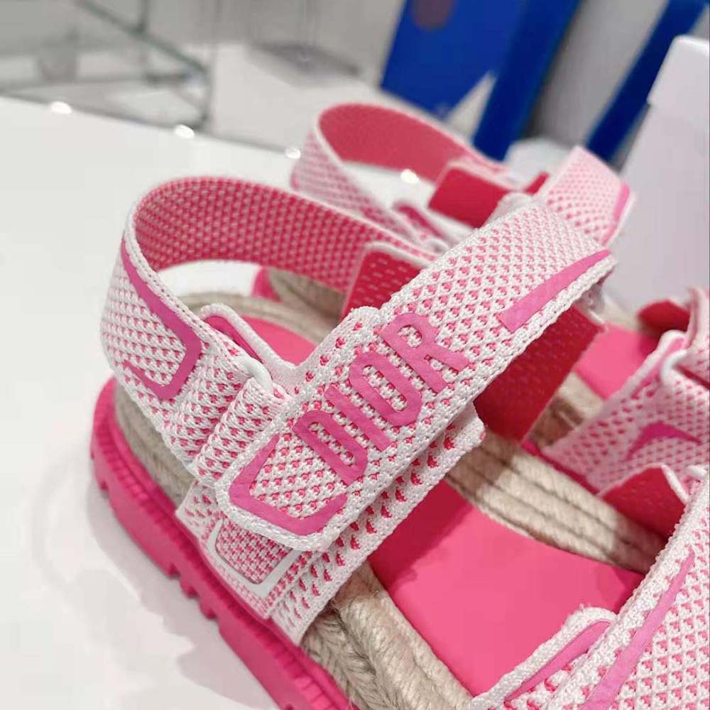 DÉP SANDAL DIOR Dioract Sandal White and Bright Pink Technical Mesh and Rubber
