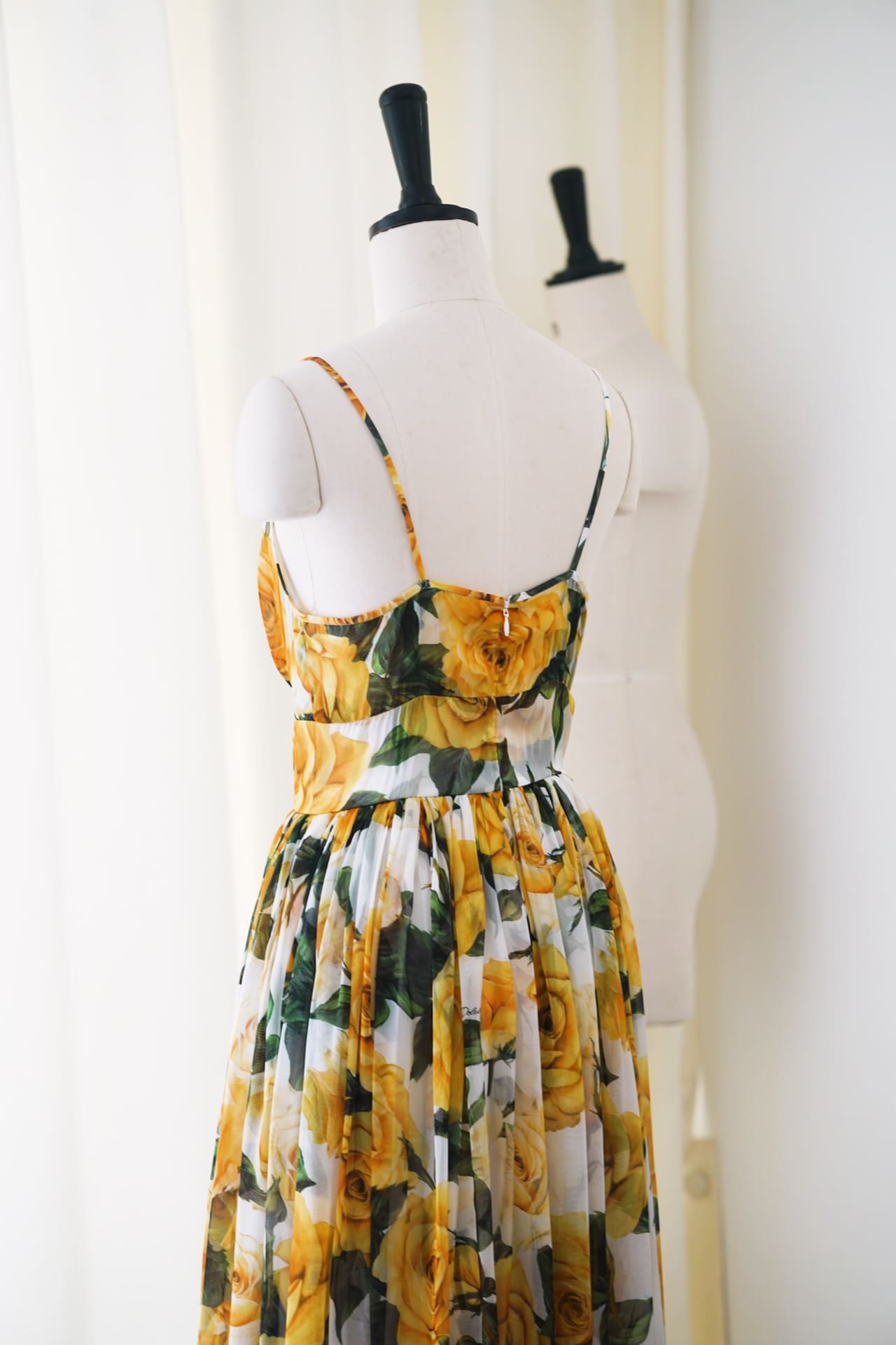 ĐẦM HAI DÂY DOLCE & GABBANA GREEN YELLOW FLORAL PRINT DRESS High Classy