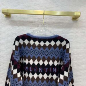 ÁO Dior Women Embroidered Sweater Navy Blue Cashmere Knit