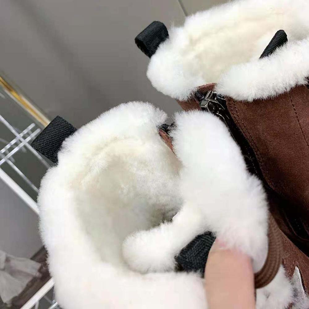 Giày Fendi Women Force Brown Suede Ankle Boots