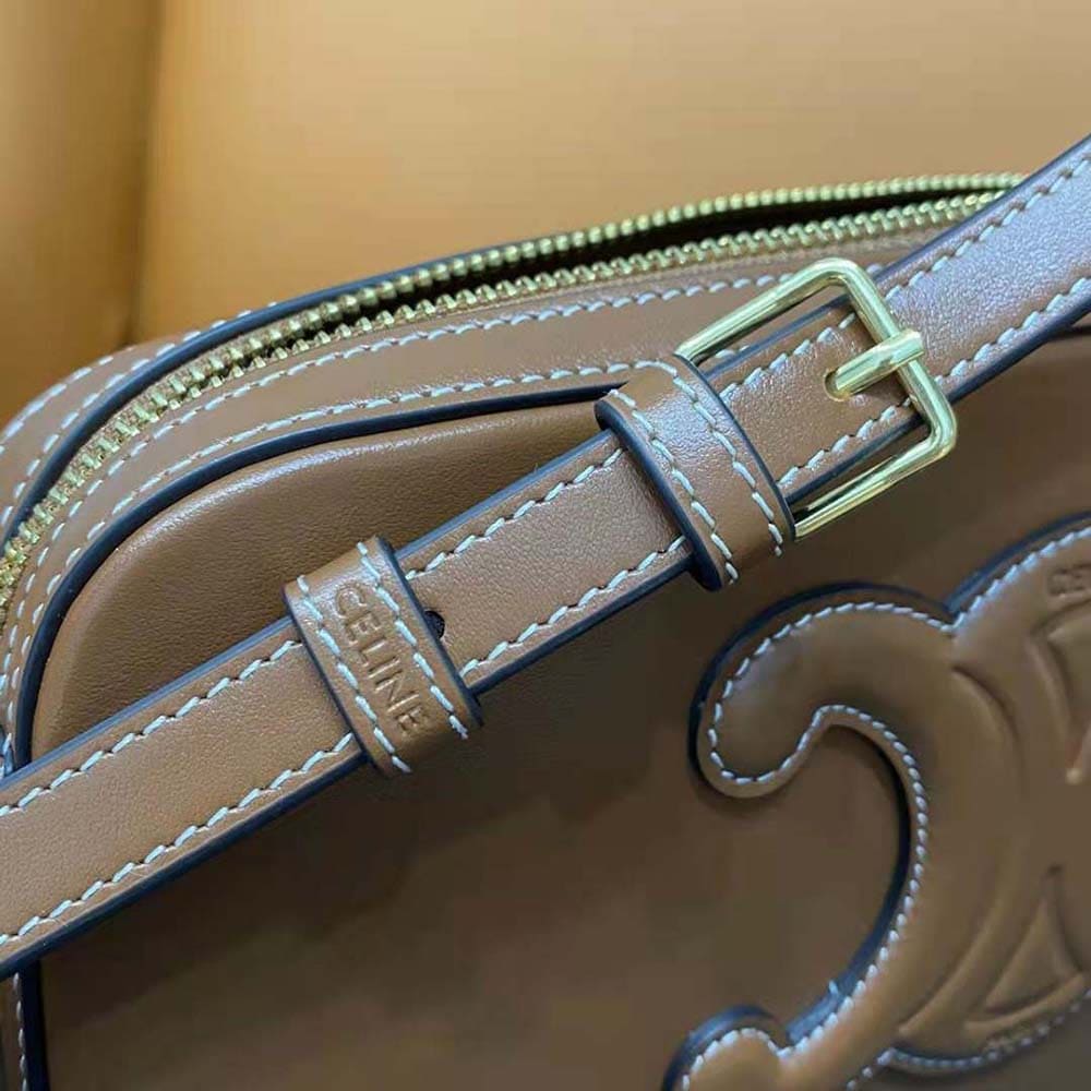 TÚI Celine Women Mini Camera Shoulder Bag Cuir Triomphe in Smooth Calfskin