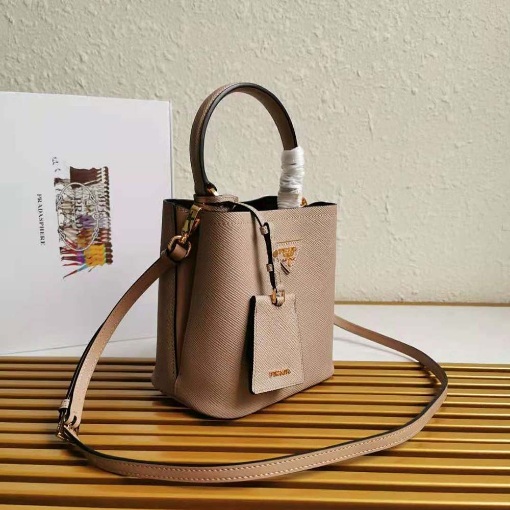 TÚI Prada Saffiano Leather Prada Panier Bag-Sandy