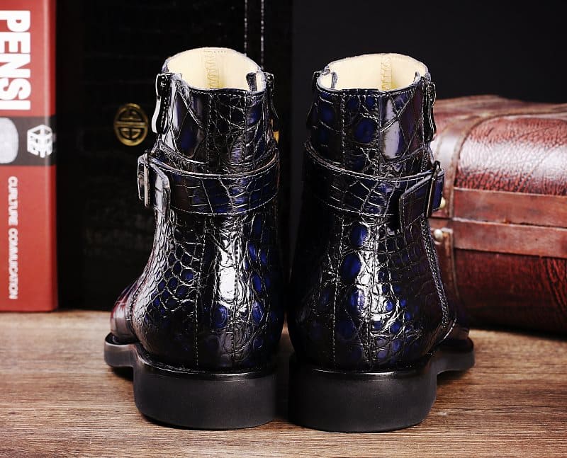 Giày Boots cao cổ da cá sấu thủ công