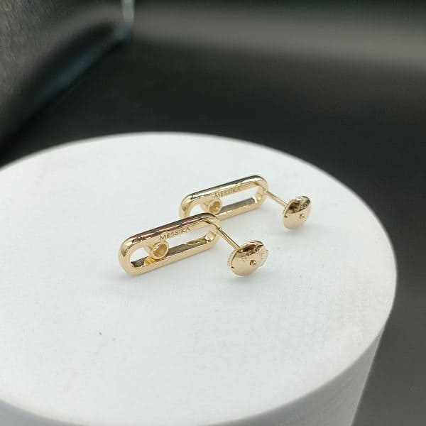 Bông tai Messika Move Uno vàng hồng 18K