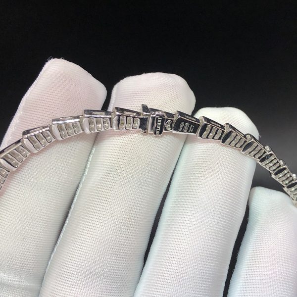 Vòng cổ BVLGARI Serpenti Viper Pavé Diamonds kim cương vàng trắng 18K