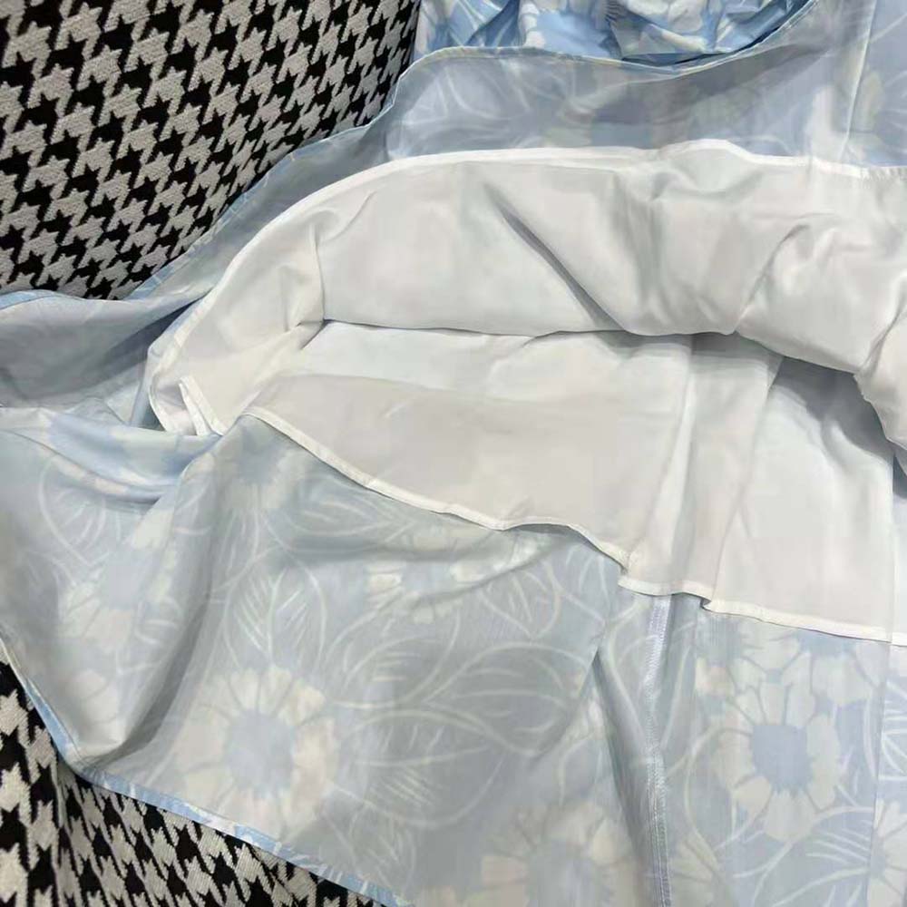 Váy Prada Printed Poplin Dress-Blue