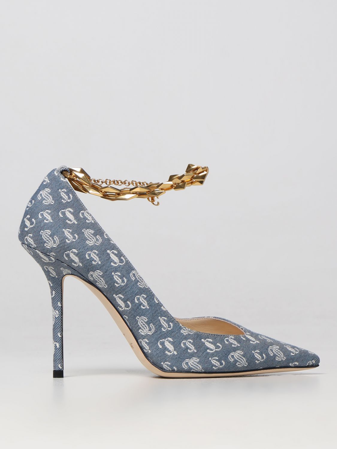 GIÀY JIMMY CHOO Denim blue high heel shoes