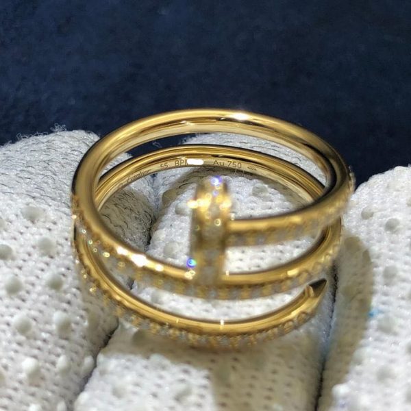 Nhẫn Cartier Juste Un Clou full kim cương vàng hồng 18K