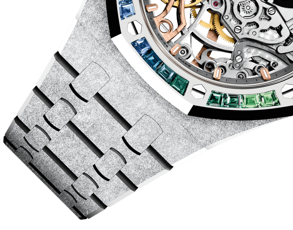 Đồng hồ Audemars Piguet Royal Oak Double Balance Openworked White Gold Frosted mặt số vàng trắng