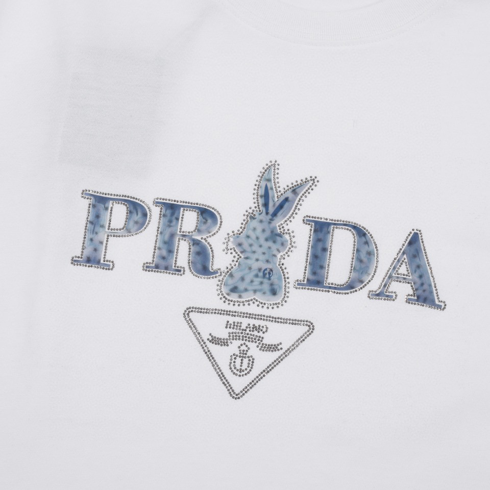 ÁO PRADA print cotton jersey T-shirt