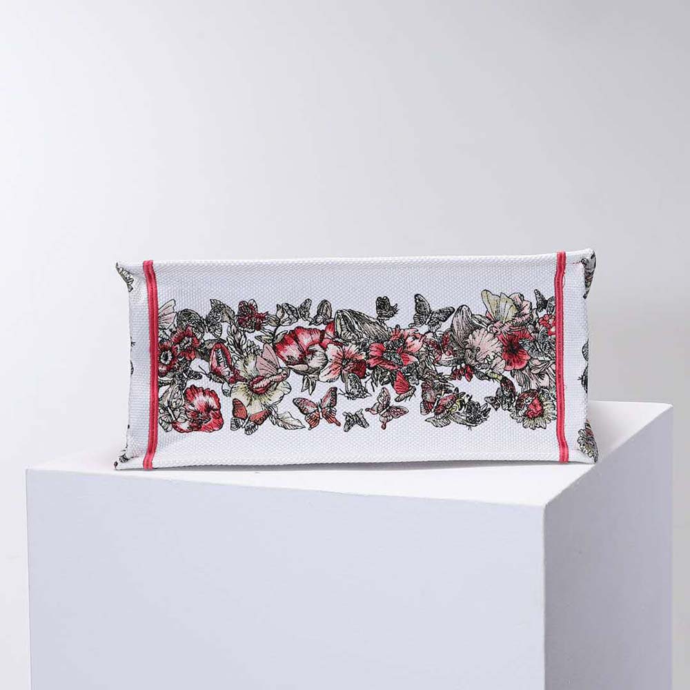 TÚI Dior Women Medium Dior Book Tote Multicolor Butterfly Embroidery