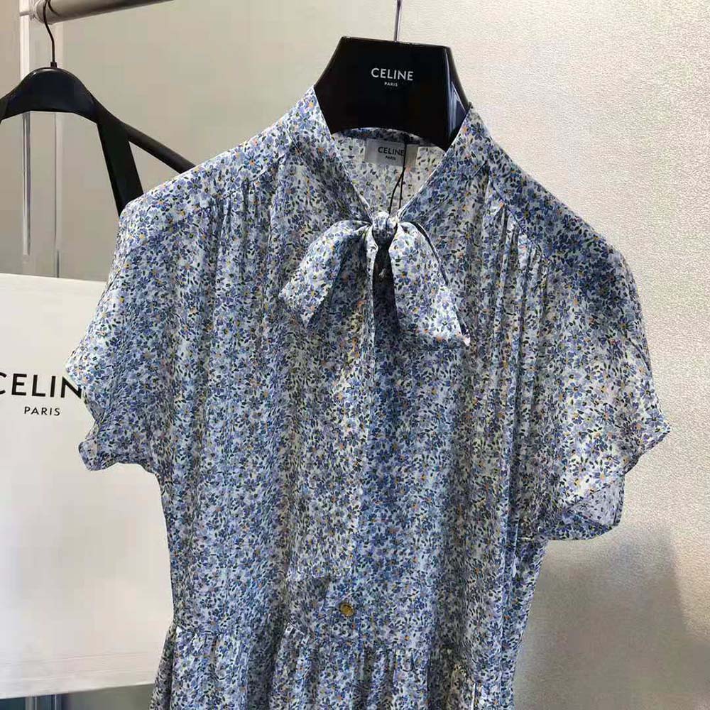 VÁY Celine Women Lavalliere Dress in Crepe DE Chine
