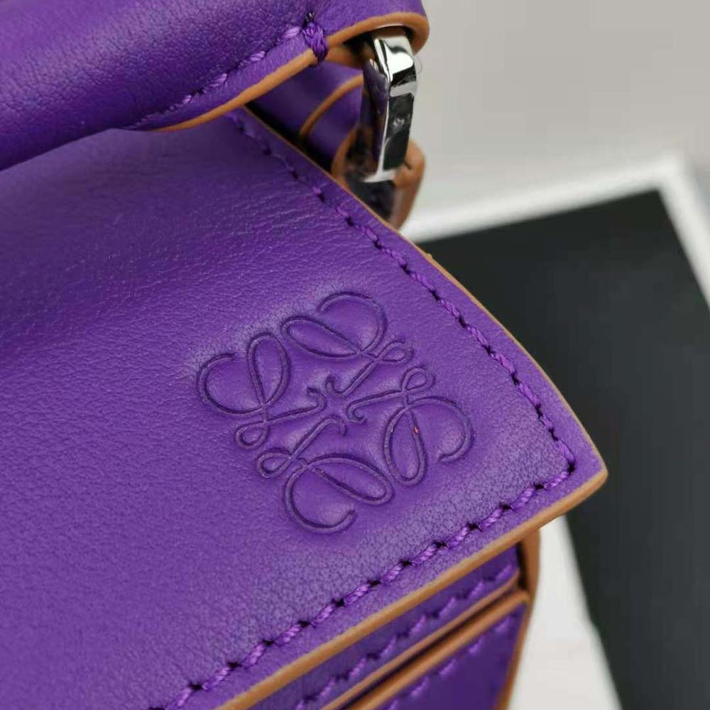 TÚI Loewe Women Mini Puzzle Bag in Classic Calfskin-Purple