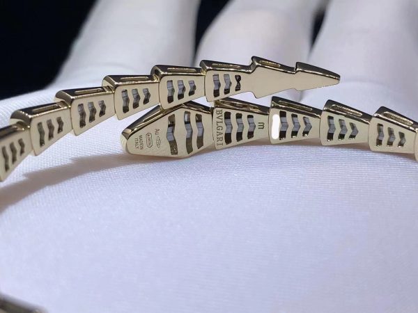Vòng tay BVLGARI Serpenti Viper KIn cương  Demi-pavé vàng vàng 18K