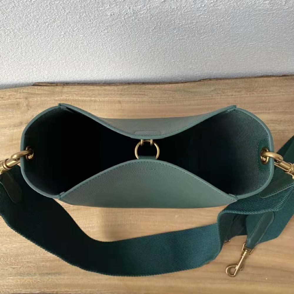 TÚI Celine Bucket Bag in Soft Grained Calfskin-Green