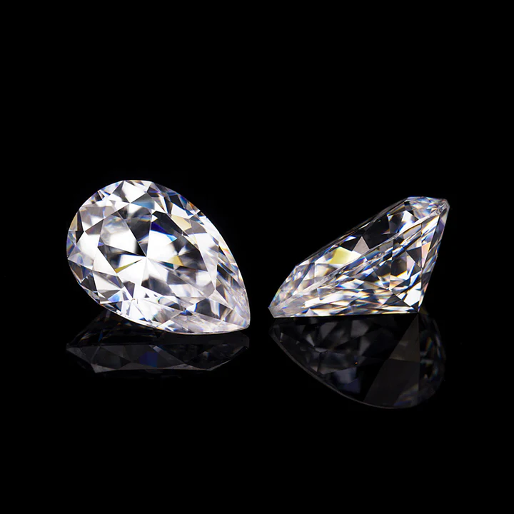 KIM CƯƠNG Pear Cut Natural White Loose Moissanite Stone
