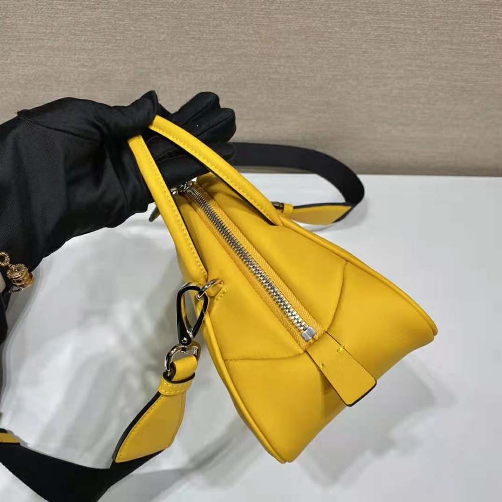 TÚI Prada Women Leather Prada Triangle Bag-Yellow