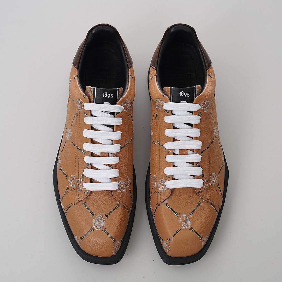 GIÀY BERLUTI LOGO LEATHER SNEAKER SHOES AAA