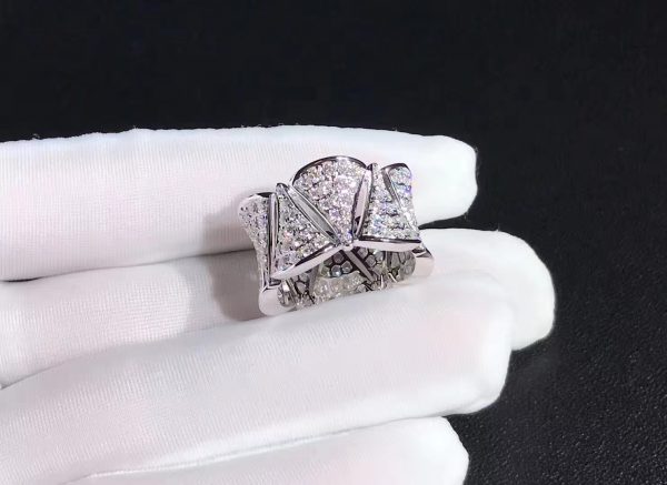 Nhẫn BVLGARI Divas' Dream full kim cương vàng trắng 18K
