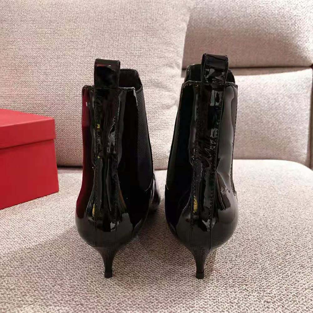 Giày Valentino Women Vlogo Signature Patent Leather Ankle Boot 40mm / 1.6 in