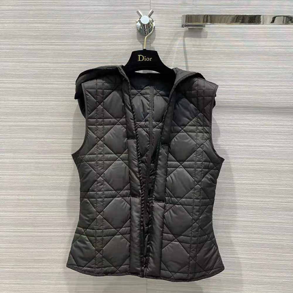 ÁO Dior Women 2-in-1 Jacket Black and White Check’n’Dior Wool