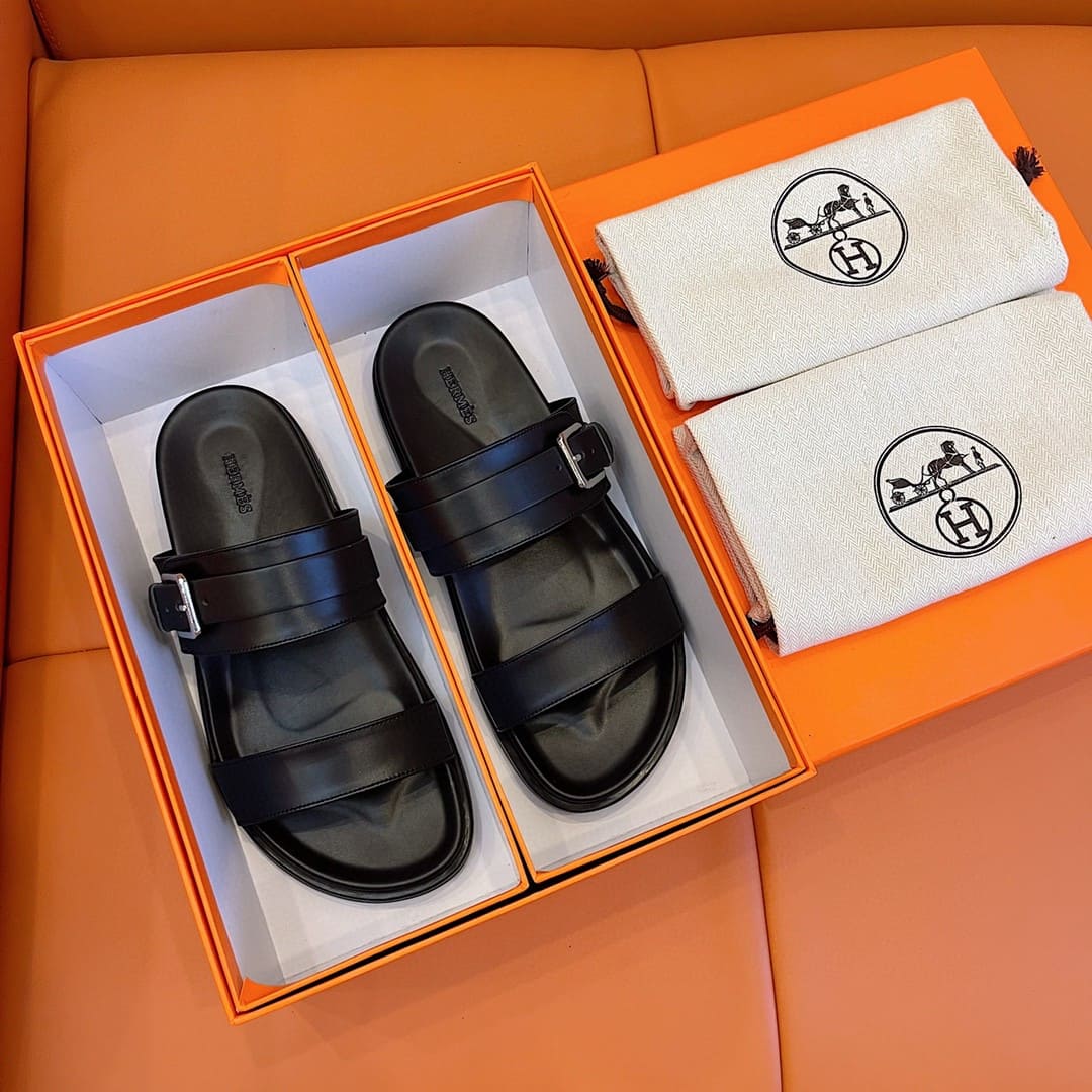 DÉP HERMES BLACK H SANDAL AAA