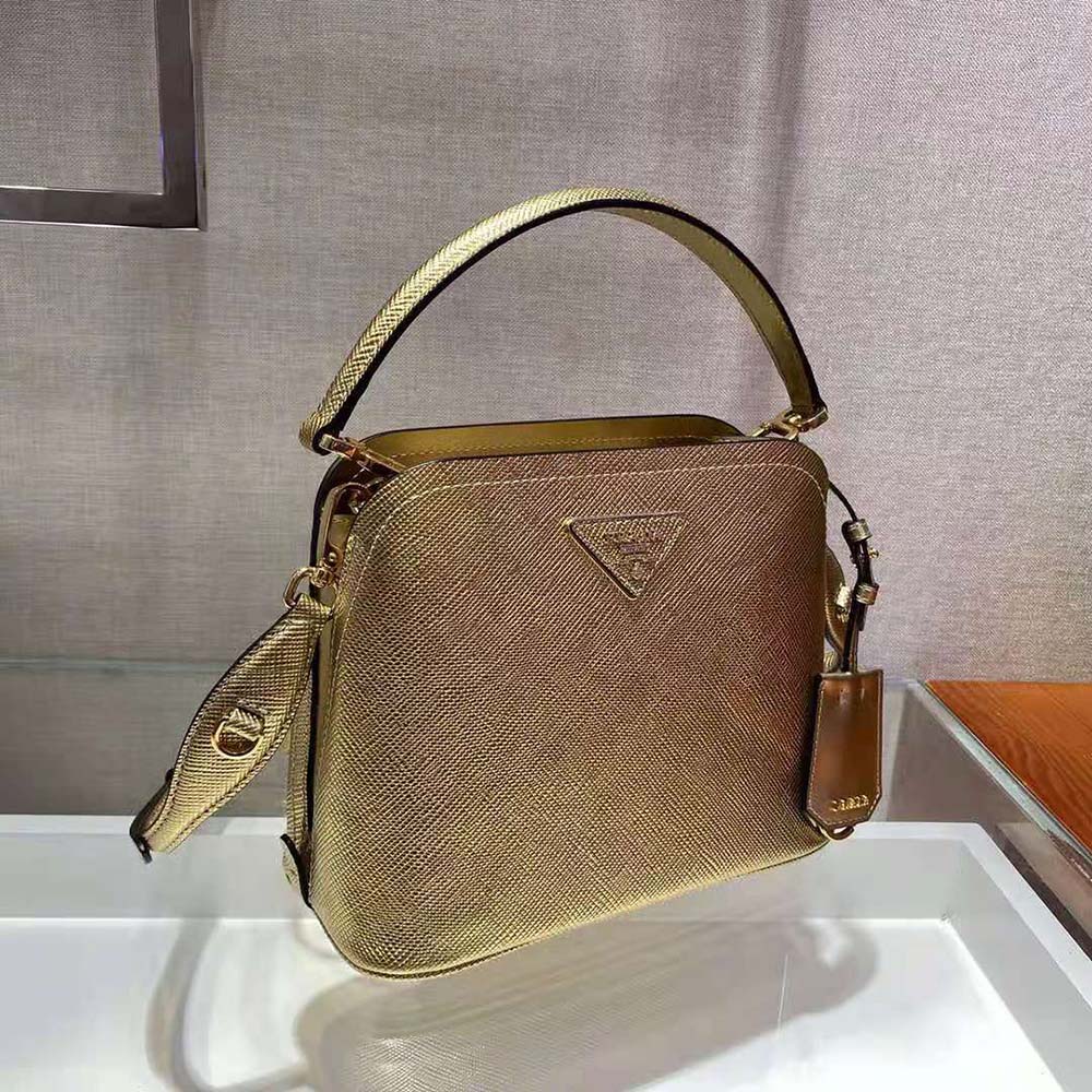 TÚI Prada Matinee Micro Saffiano Leather Bag-Gold