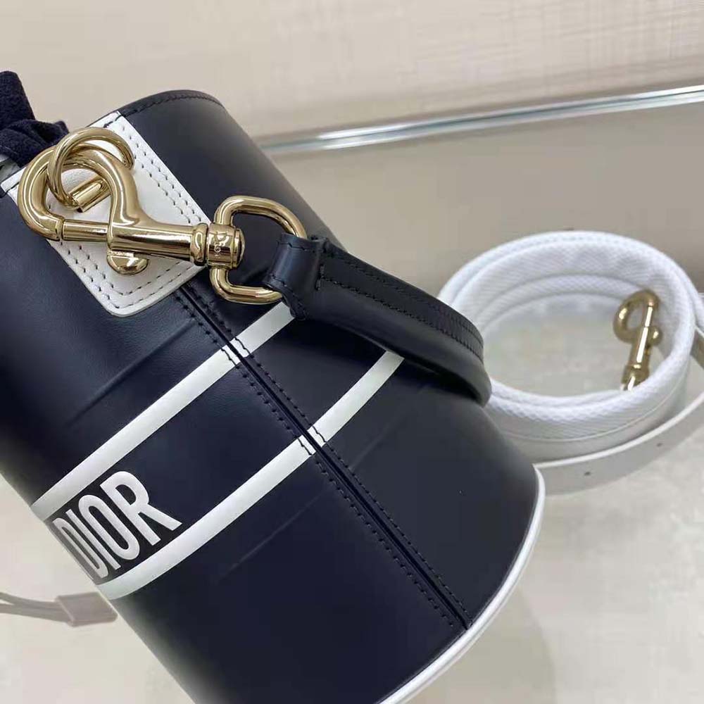 TÚI Dior Women Small Dior Vibe Bucket Bag Blue Smooth Calfskin