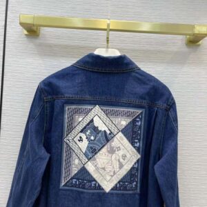 ÁO Dior Women Kenny Scharf Mkii Blouson Raw Blue Technical Cotton Denim
