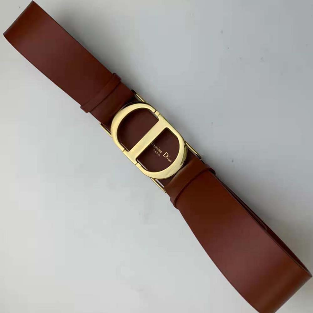 DÂY LƯNG Dior 30 Montaigne Belt Dark Tan Smooth Calfskin 40 MM