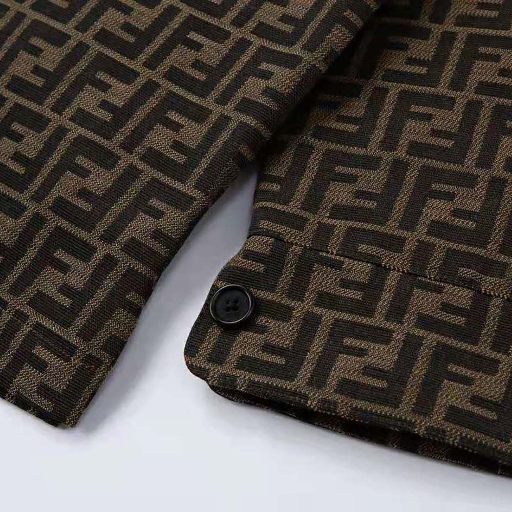 ÁO Fendi Blouson Brown Fabric Jacket