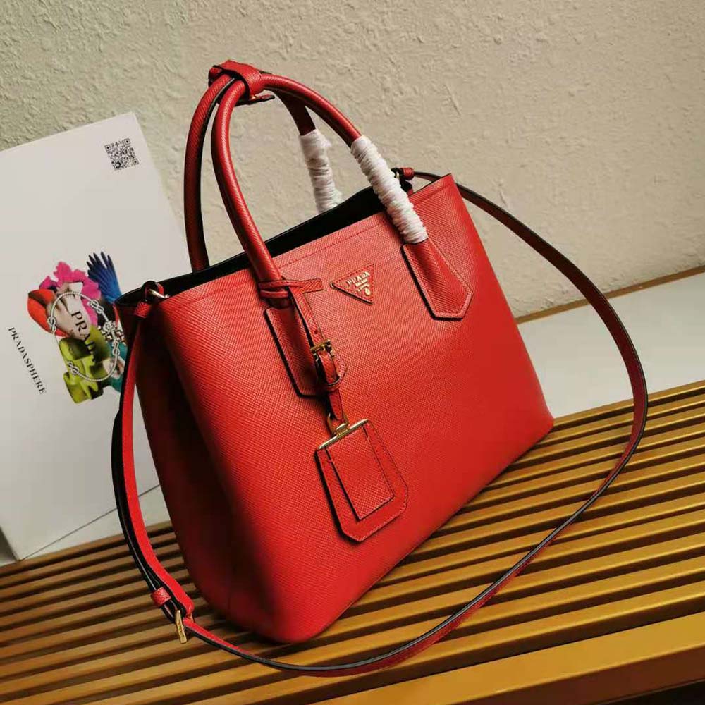 TÚI Prada Saffiano Leather Prada Galleria Bag-Red