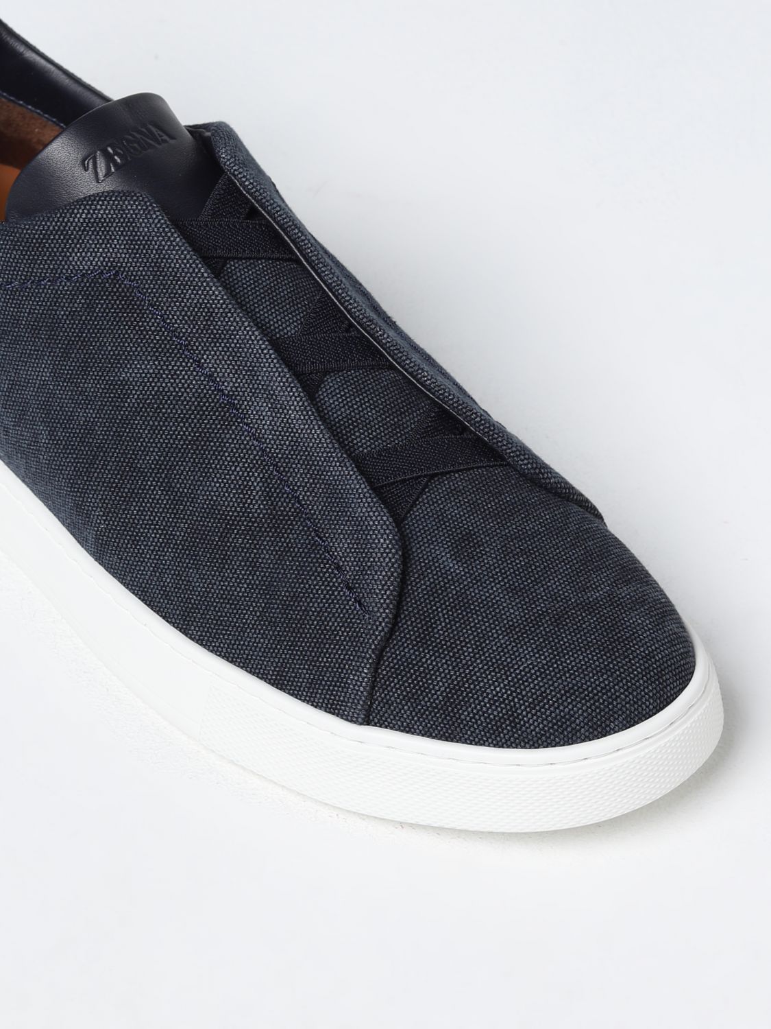 GIÀY ERMENEGILDO ZEGNA Triple Stitch low-top leather canvas trainers