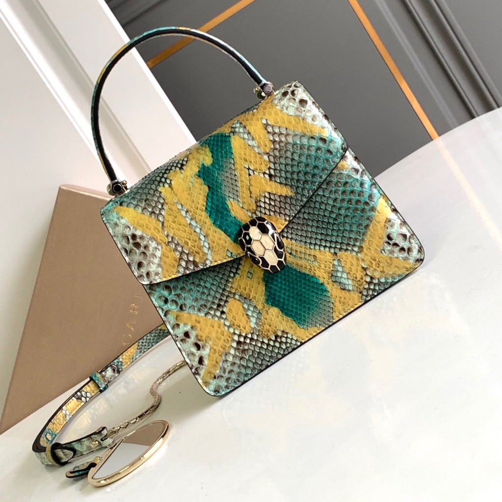 TÚI BVLGARI SERPENTI PYTHON SKIN DA TRĂN