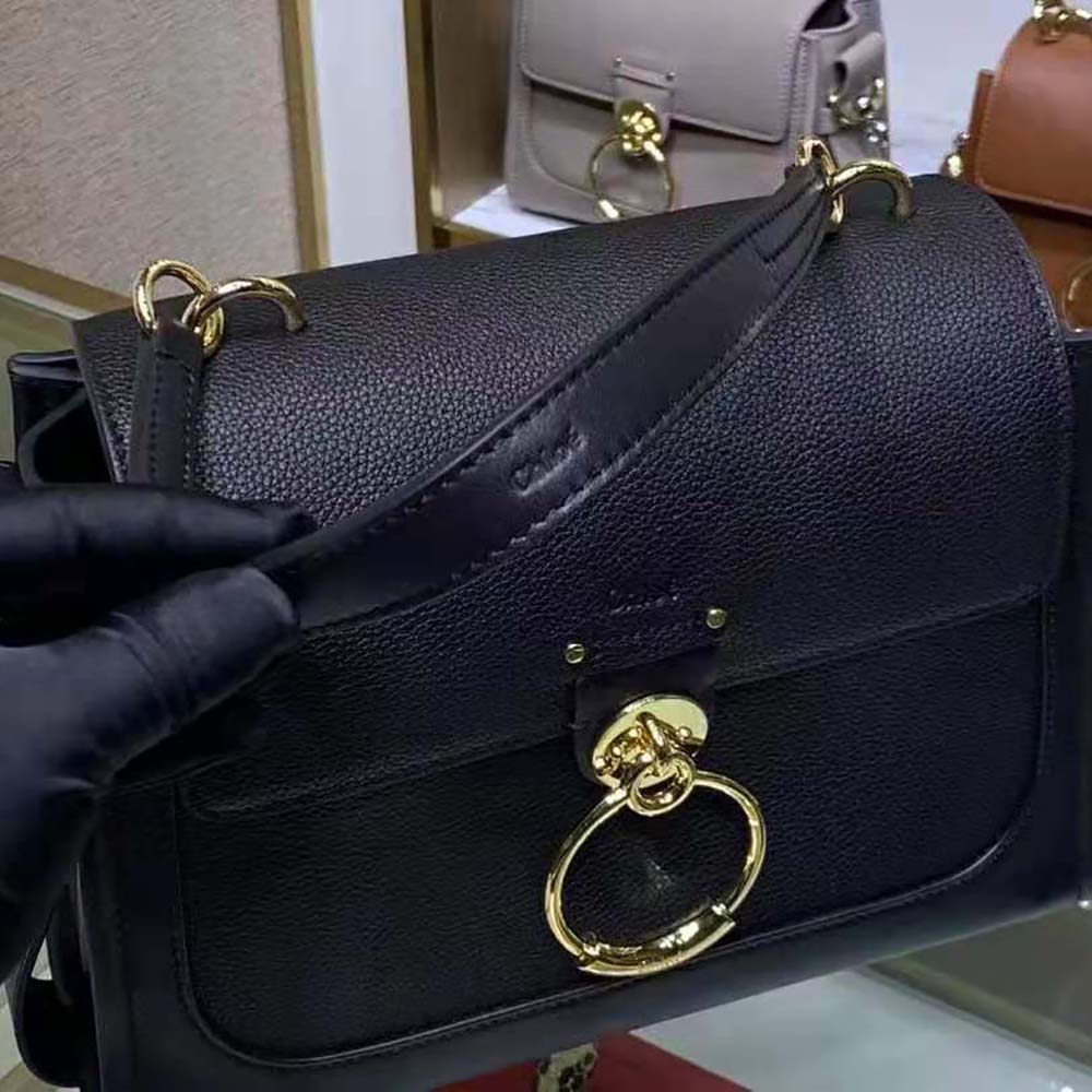 TÚI Chloe Women Mini Tess Day Bag in Grained and Shiny Calfskin