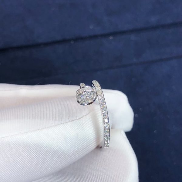 Nhẫn Cartier Juste Un Clou full kim cương vàng trắng 18K