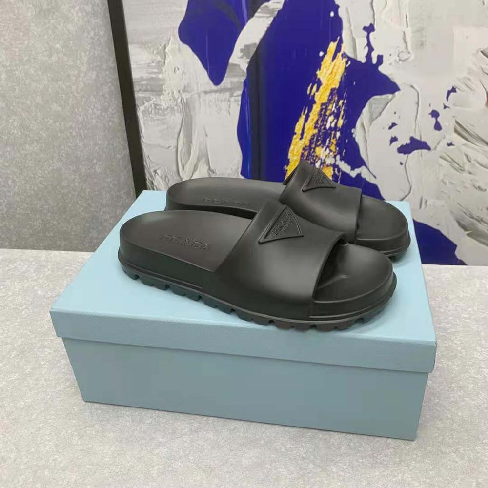 Dép Prada Rubber Slides In 20 mm Heel Height-Black